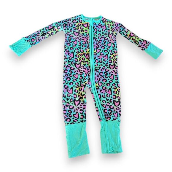 Showstoppers Lovely Leopard Bamboo Convertible Romper 6-12 Months - Picture 1 of 3